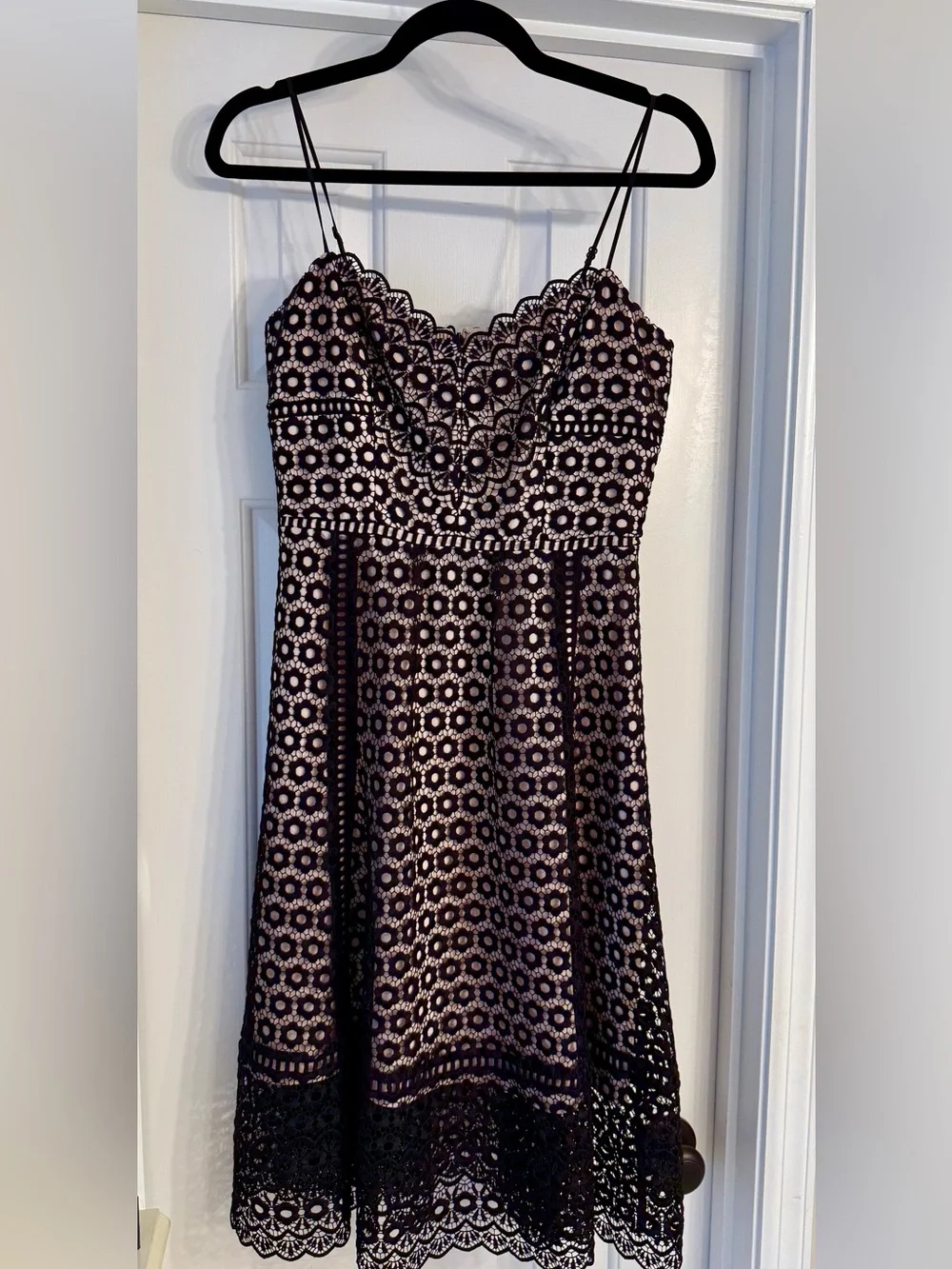 J. Crew Black Eyelet Cocktail Dress